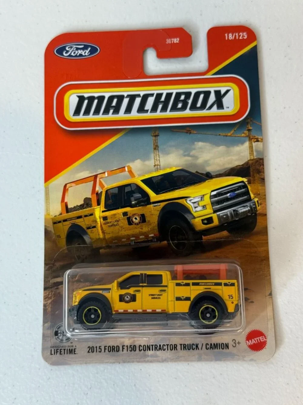 Matchbox 2015 Ford F150 Contractor Truck Yellow 18/125